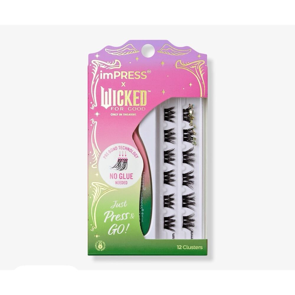 Impress x Wicked for Good Press On Lashes False Eyelash Clusters- color FLY.Fly!